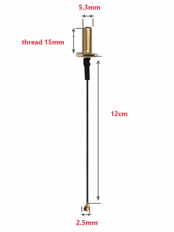 IPEX (U.FL) Ver.1 to SMA Antenna Feeder Cable, RF1.13 - SMA Female Straight Connector(10mm)
