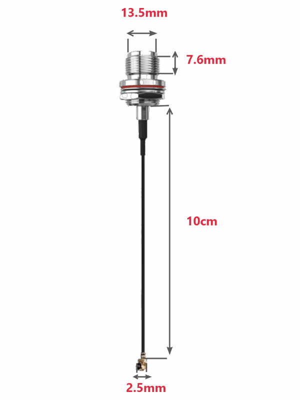0.1 m IPEX(U.FL) Ver.1 to N-Type Female Antenna Adapter Cable